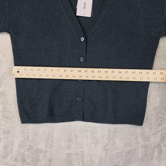 C by Bloomingdale's Cardigan Sweater Womens Medium Dark Green Cashmere Button Up - Picture 7 of 10